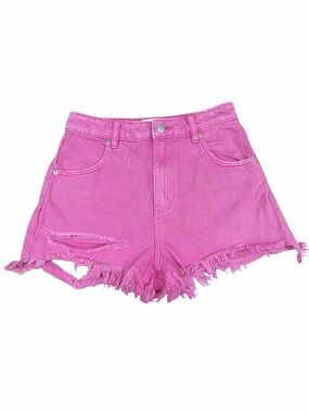 ROLLA’S Duster High Rise Slim Pink Distressed Denim Shorts
